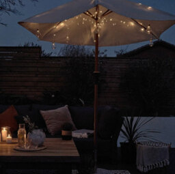 Outdoor Battery Operated Parasol Festoon Globe Lights Garden Umbrella Lighting - thumbnail 4