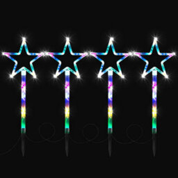 Globrite 4 Pack Star Path Light Battery Operated 60 Multicoloured Led Lights Stakes Garden Lights With 8 Modes Function - thumbnail 5