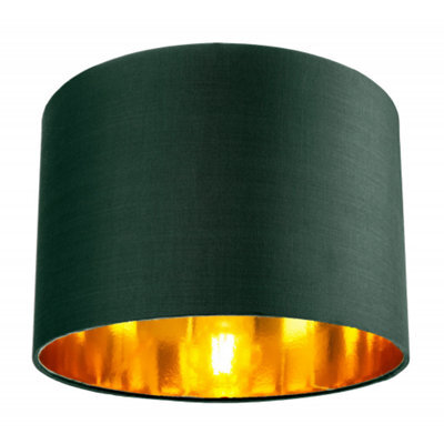 Happy Homewares Contemporary Green Cotton 10 Table/pendant Lamp Shade With Shiny Copper Inner - image 1
