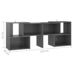 Berkfield Tv Cabinet High Gloss Grey 104X30X52 Cm Engineered Wood - thumbnail 7