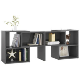 Berkfield Tv Cabinet High Gloss Grey 104X30X52 Cm Engineered Wood - thumbnail 5