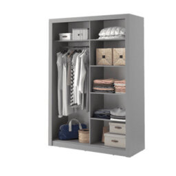 Arte Lux Iv Sliding Door Wardrobe W1500mm H2150mm D600mm - Modern Grey With Mirrored Accent - thumbnail 5