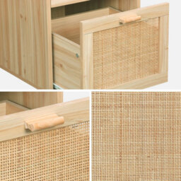 Sweeek - 2-Drawer Woven Rattan Desk Camargue Natural 120X48X75 Cm - thumbnail 4