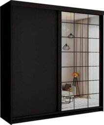 Sliding Wardrobes 4 u LTD Modern Led Light Sliding Wardrobe - 200Cm/250Cm Bedroom Storage With Drawers, Shelves & Hanging Rails - Black - thumbnail 2