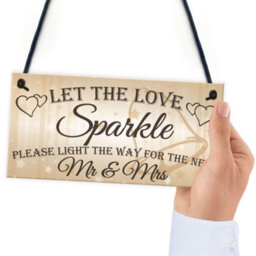Red Ocean Wedding Hanging Sign Mr Mrs - thumbnail 6
