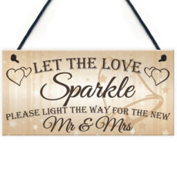 Red Ocean Wedding Hanging Sign Mr Mrs