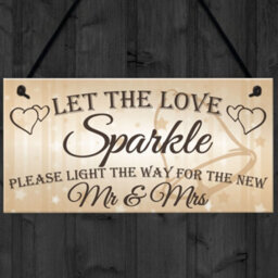 Red Ocean Wedding Hanging Sign Mr Mrs - thumbnail 4