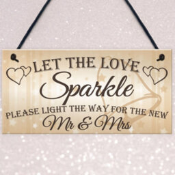 Red Ocean Wedding Hanging Sign Mr Mrs - thumbnail 3