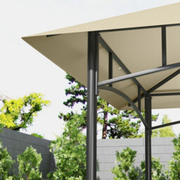 Outsunny 8' X 5' Grill Gazebo Canopy With 2 Side Shelves, Hook, Beige - thumbnail 9