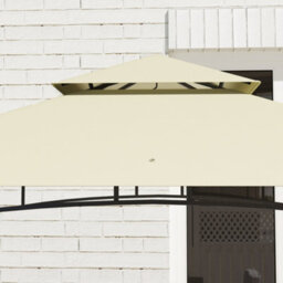 Outsunny 8' X 5' Grill Gazebo Canopy With 2 Side Shelves, Hook, Beige - thumbnail 8
