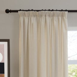 furn. Furn Soft Chenille Blackout Pencil Pleat Curtain Pair, Ecru, (W) 229 X (D) 137Cm - thumbnail 6