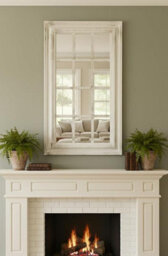 Biznest 43X73Cm White Rectangle Window Style Wall Mirror Durable Frame,indoor/outdoor Elegant Addition To Your Home- Best Gift - thumbnail 1