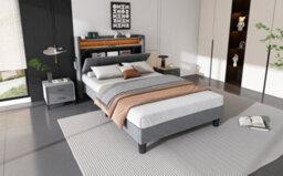 Matteo Grey Velvet 3Ft Single Upholstered Bed Frame With Led Lights, Usb Charging Ports & Smart Storage Headboard - thumbnail 8