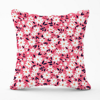 Warren Reed Designer Small Cute White Flower Pattern Outdoor Cushion 45Cm X 45Cm - image 1