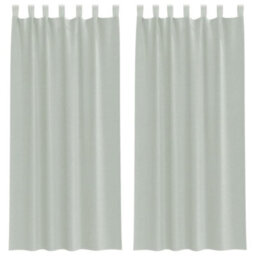 Berkfield Voile Curtains With Loops 2 Pcs Light Grey 140X225 Cm - thumbnail 2