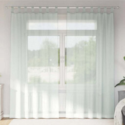 Berkfield Voile Curtains With Loops 2 Pcs Light Grey 140X225 Cm - thumbnail 1