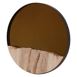 Orsina Petrified Wood Tile Small Round Mirror - thumbnail 3