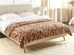 Beliani Blanket Bakira Faux Fur 200 X 220 Cm Brown - thumbnail 2