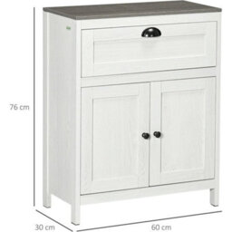 Bathroom Storage Cabinet Drawer Cupboard Adjustable Shelf Wood - thumbnail 2