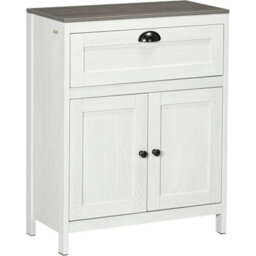 Bathroom Storage Cabinet Drawer Cupboard Adjustable Shelf Wood - thumbnail 1