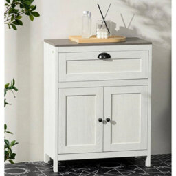 Bathroom Storage Cabinet Drawer Cupboard Adjustable Shelf Wood - thumbnail 3