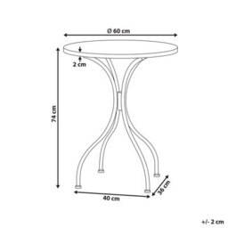 Wyld And Coco Mosaic Tiles Bistro Table 60Cm Black Iron Vintage Style - Ready To Use - thumbnail 4