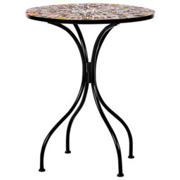 Wyld And Coco Mosaic Tiles Bistro Table 60Cm Black Iron Vintage Style - Ready To Use - thumbnail 5