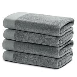 4 Piece Silver Bath Sheet Set 100% Cotton, 550Gsm Large Bath Towels, 80 X 140Cm, Soft Absorbent Bathroom Towels