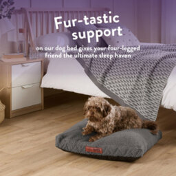 Slumberdown Paws For Slumber Sherpa Pet Bed, Light Grey, Small - thumbnail 2