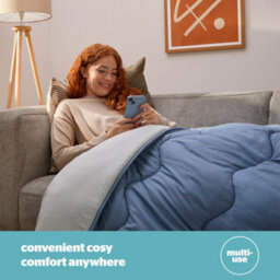Silentnight Seersucker Coverless Duvet And Pillowcase Set - 10.5 Tog - Grey/blue - Super King - thumbnail 7