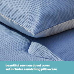 Silentnight Seersucker Coverless Duvet And Pillowcase Set - 10.5 Tog - Grey/blue - Super King - thumbnail 4