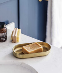 Garden Trading Novello Antique Brass Bathroom Soap Dish Trinket Makeup Brush Jewellery Tray