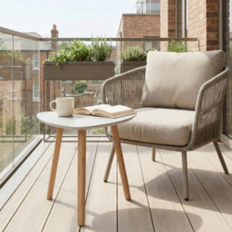 Nöa & Nani Noa & Nani Malme Small Outdoor Side Table For Balcony & Patio In Chalk Grey
