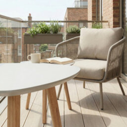 Nöa & Nani Noa & Nani Malme Small Outdoor Side Table For Balcony & Patio In Chalk Grey - thumbnail 3