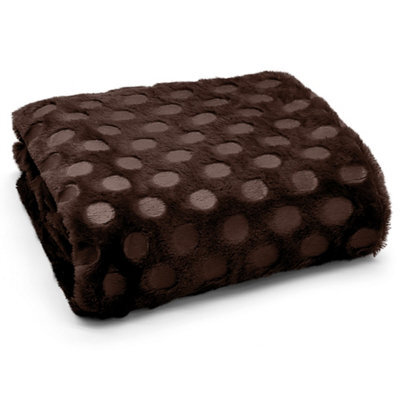Velosso Cosy Lounge Plush Popcorn Effect Faux Fur Throw Blanket - Soft Texture, Machine Washable - Size 127Cmx150Cm - Chocolate
