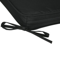 Outsunny Set Of 6 Chair Cushion Seat Pads Dining Chair W/ Straps Outdoor Black - thumbnail 8