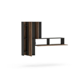Decorotika Linz Moduler Modern Tv Unit Wall Mount Customizable Layout Black Alina - thumbnail 5