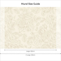 I Love Wallpaper Gentle Roses Mural In Mushroom And Cream - thumbnail 3