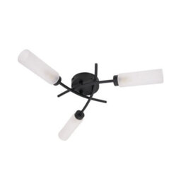 Valuelights Maya 3 Way Curved Cross Over Design Matt Black Ceiling Light Fitting For Living Room Hallway - Led Bulbs Included - thumbnail 2