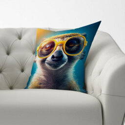 Warren Reed Designer Meerkat Splashart Cushions 60Cm X 60Cm - thumbnail 2