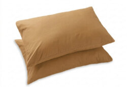 Polycotton Plain Dyed Housewife Pillowcase Pair Tan - thumbnail 3