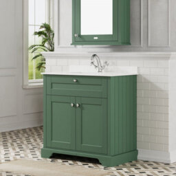 Hudson Reed Floor Standing 2 Door Traditional Vanity Unit With 1 Tap Hole White Marble Top & Square Basin, 860 X 505 mm - thumbnail 4