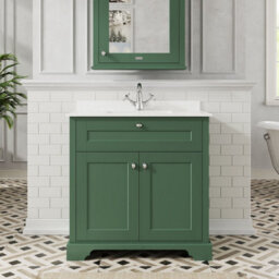 Hudson Reed Floor Standing 2 Door Traditional Vanity Unit With 1 Tap Hole White Marble Top & Square Basin, 860 X 505 mm - thumbnail 5