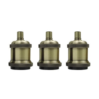 Vintage Industrial E27 Lamp Holder Retro Metal Edison Bulb Socket Ip20, Hard Wired For Diy Pendant Wall Lights - image 1