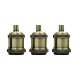 Vintage Industrial E27 Lamp Holder Retro Metal Edison Bulb Socket Ip20, Hard Wired For Diy Pendant Wall Lights - thumbnail 1