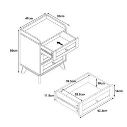 Melody Maison Pair Of Cream & Wood 3 Drawer Bedside Tables - Oswin Range - thumbnail 7
