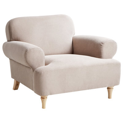 Beliani Armchair Kiberg Fabric Taupe - image 1