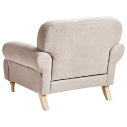 Beliani  Armchair Kiberg Fabric Taupe - thumbnail 4