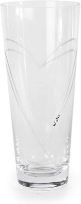 Maison and White Etched Heart Detail Crystal Glass Vase - image 1