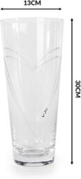 Maison and White Etched Heart Detail Crystal Glass Vase - thumbnail 5